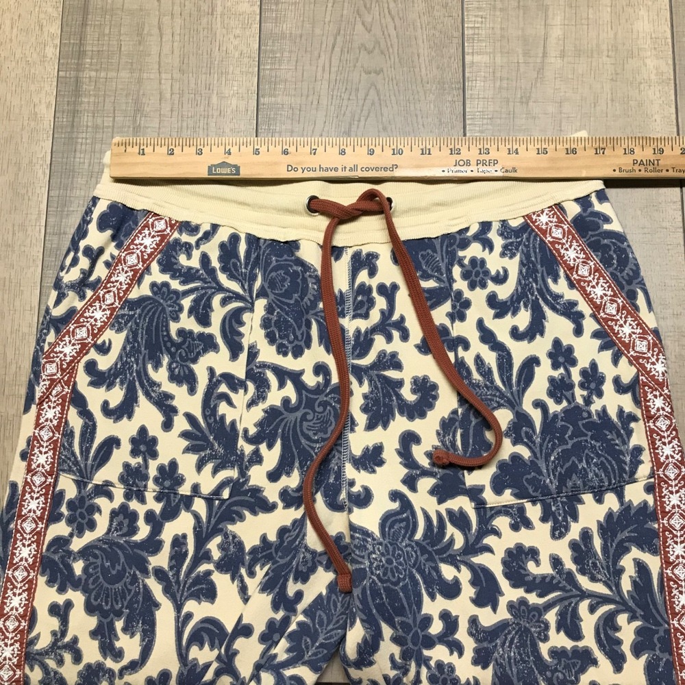 Sundance Sweatpants Joggers Pants Womens Size L Boho Hippie Romilly Blue Cream - Picture 10 of 13